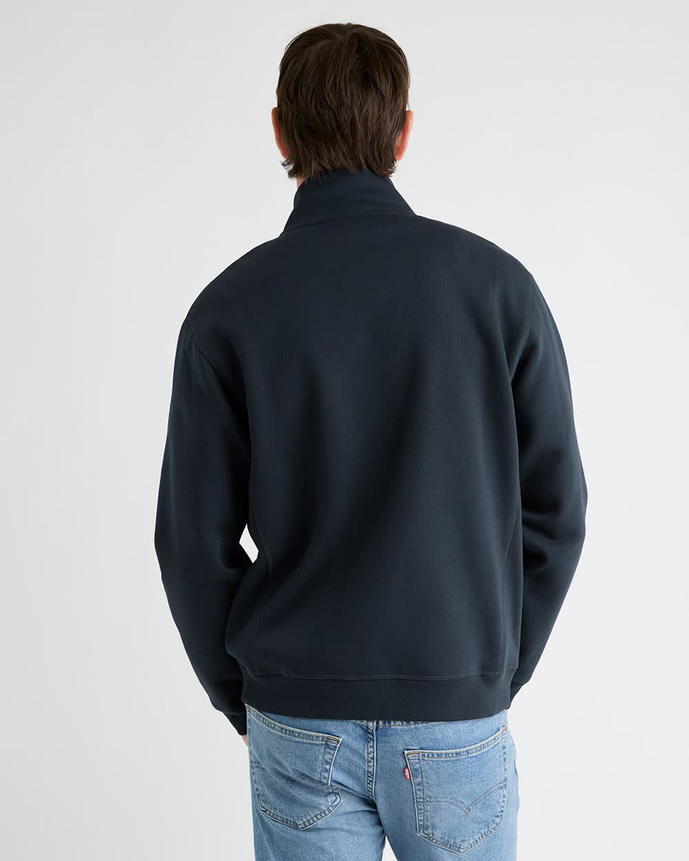 Long-Sleeve Half-Zip Mock-Neck Sweater
