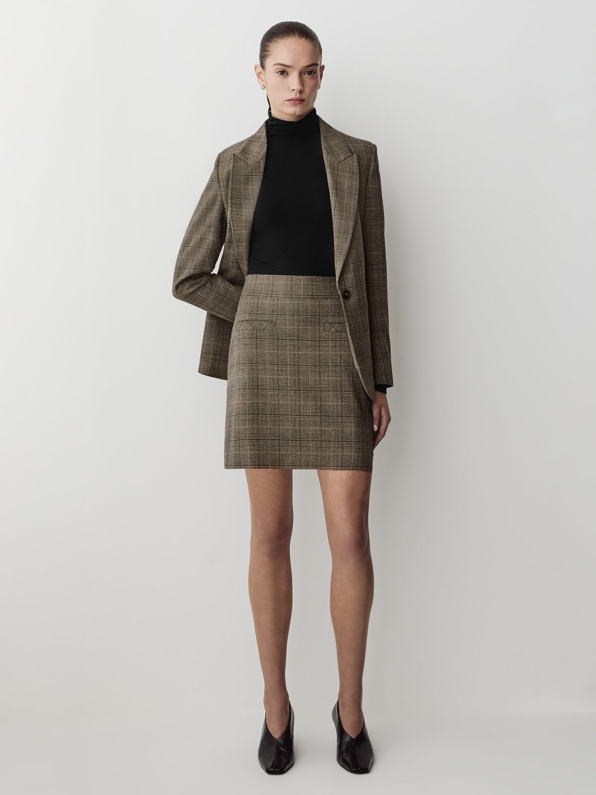 Woven Wool Blend Skirt for Women