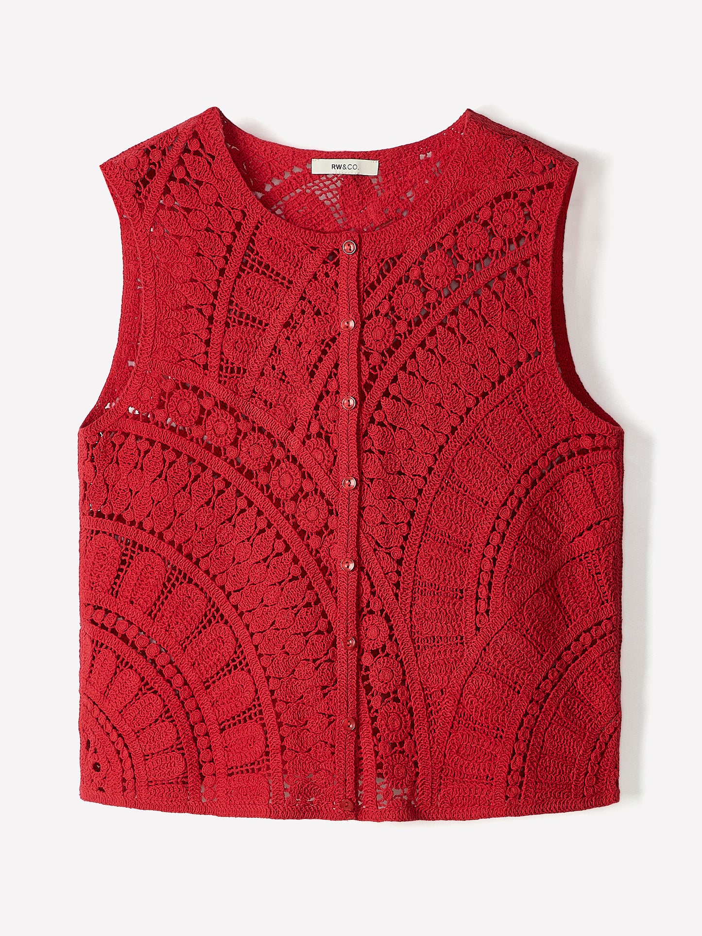 Buttoned-Down Crochet Tank Top