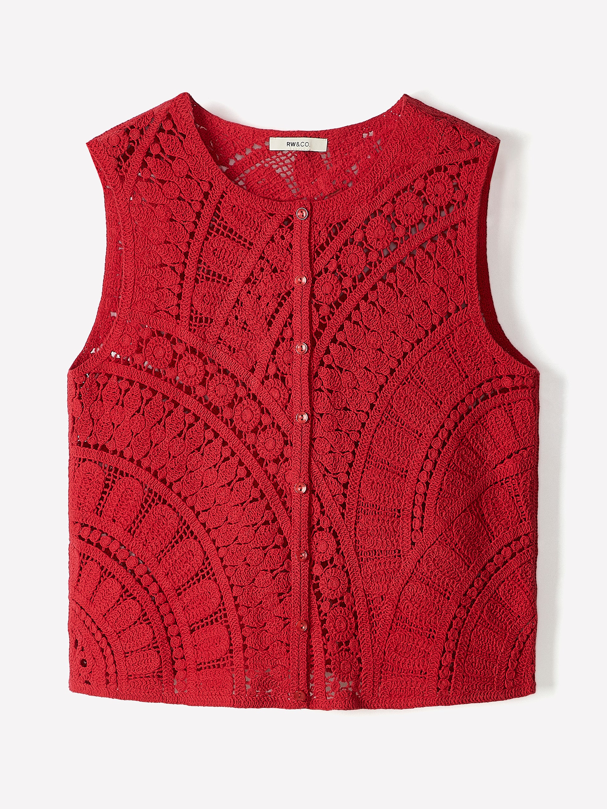Buttoned-Down Crochet Tank Top