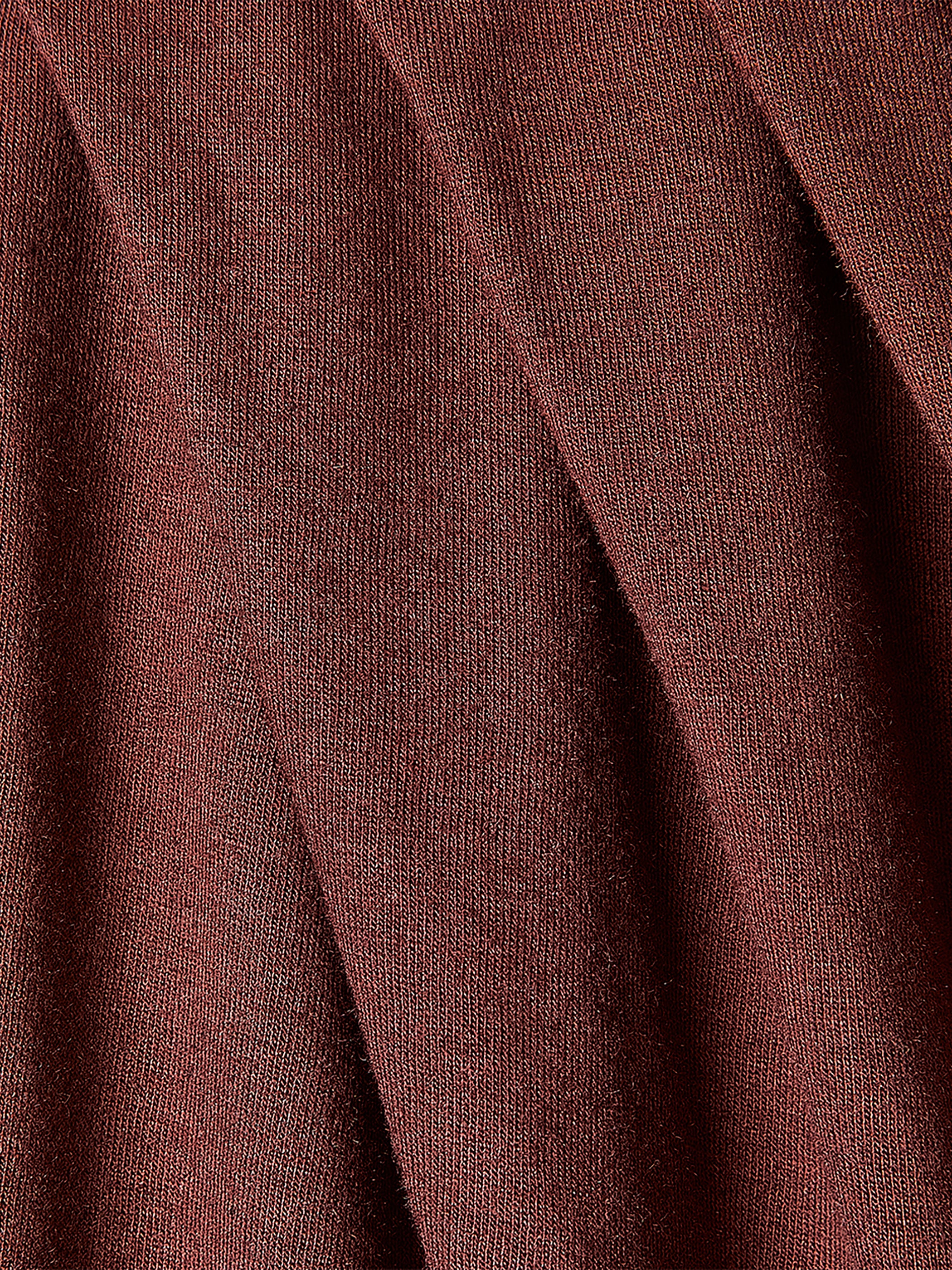 Haut à Manches Longues à Col Rond Drapé