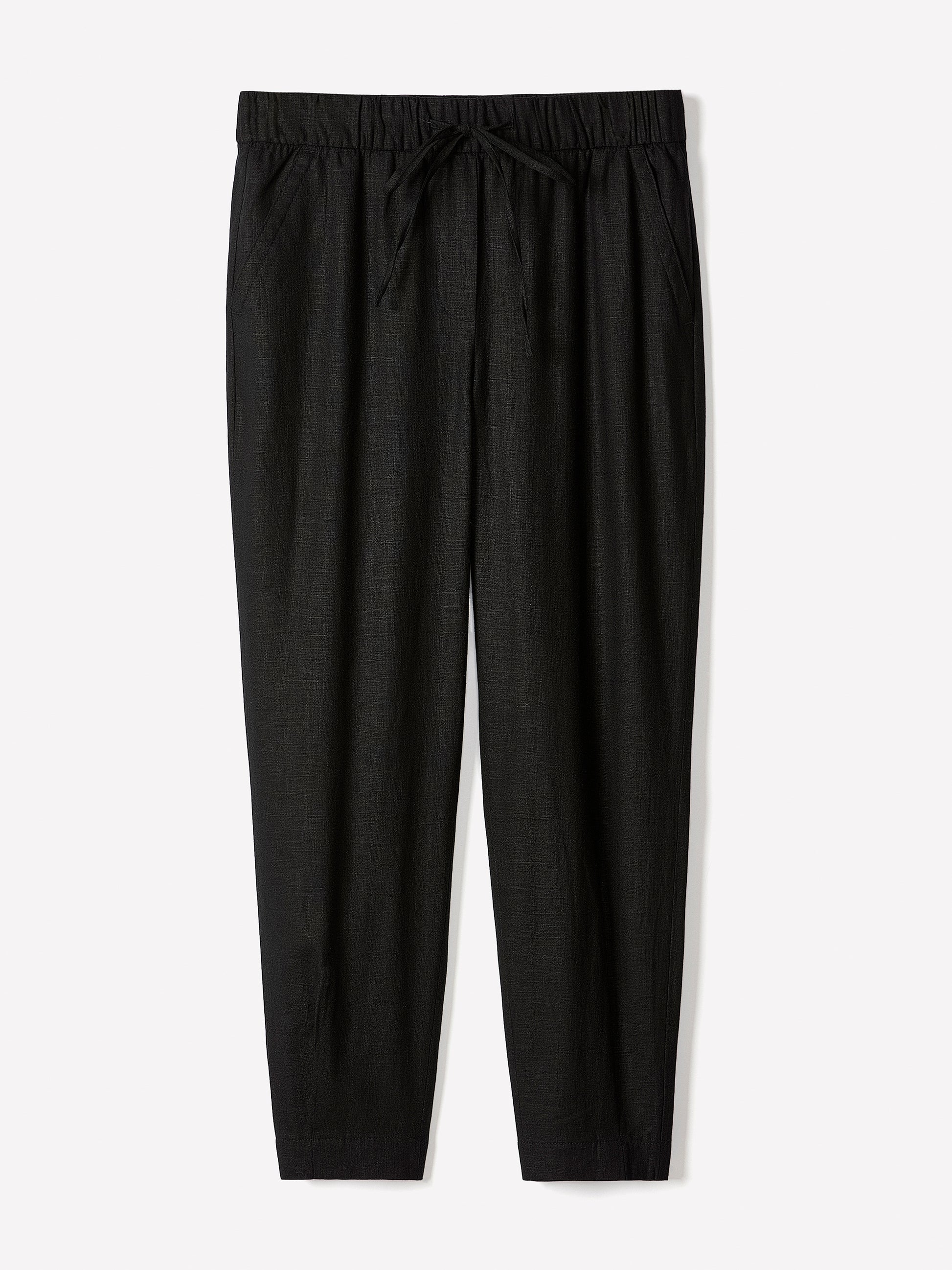 Linen Mid-Rise Tapered-Leg Jogger Pant