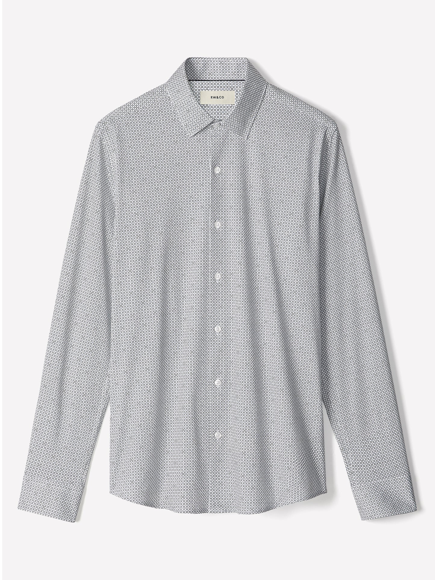 Slim Fit Cotton Knit Shirt with Tailored Collar