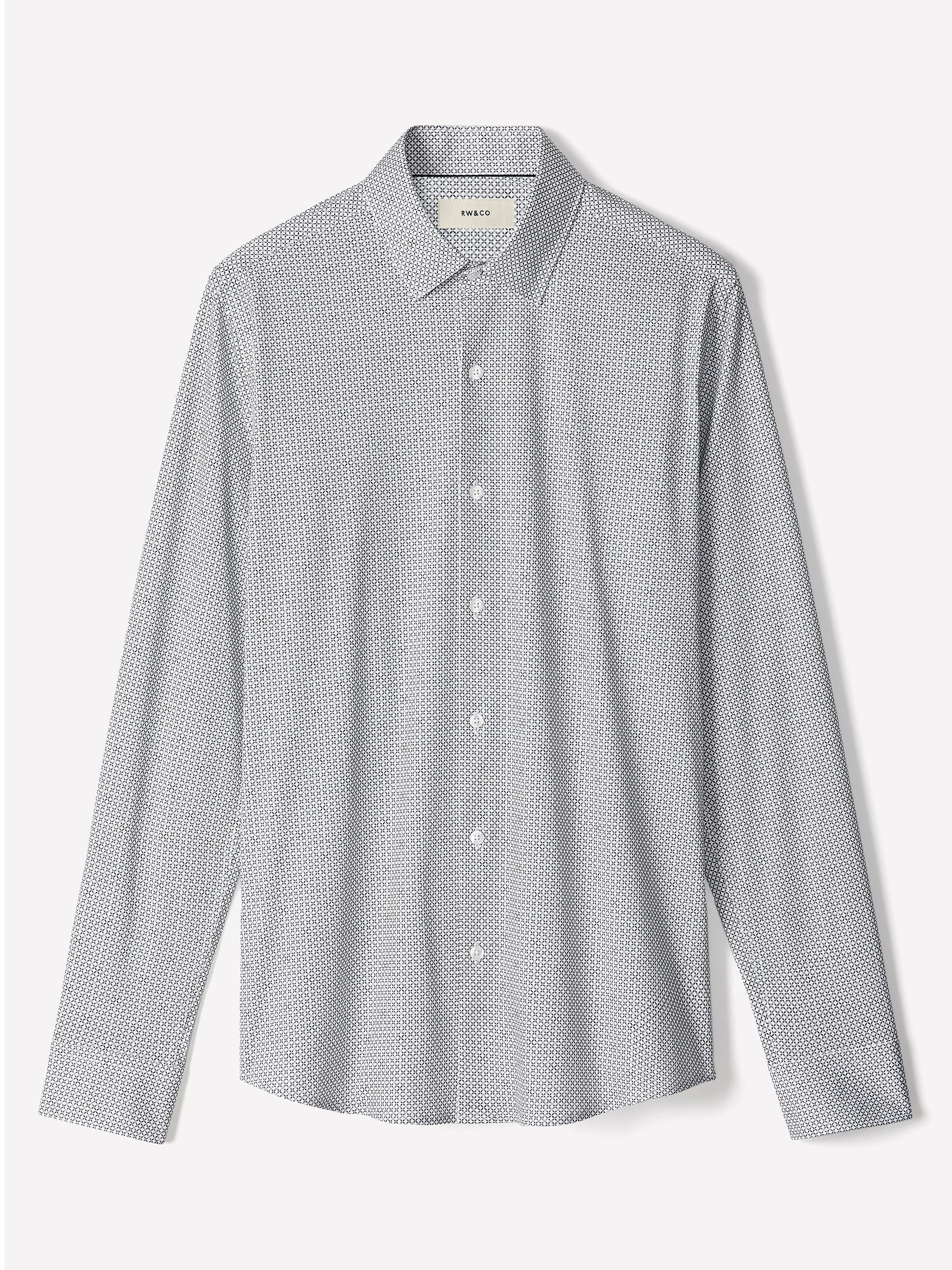 Slim Fit Cotton Knit Shirt with Tailored Collar