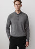 Merino Wool Knit Polo Sweater Long Sleeve