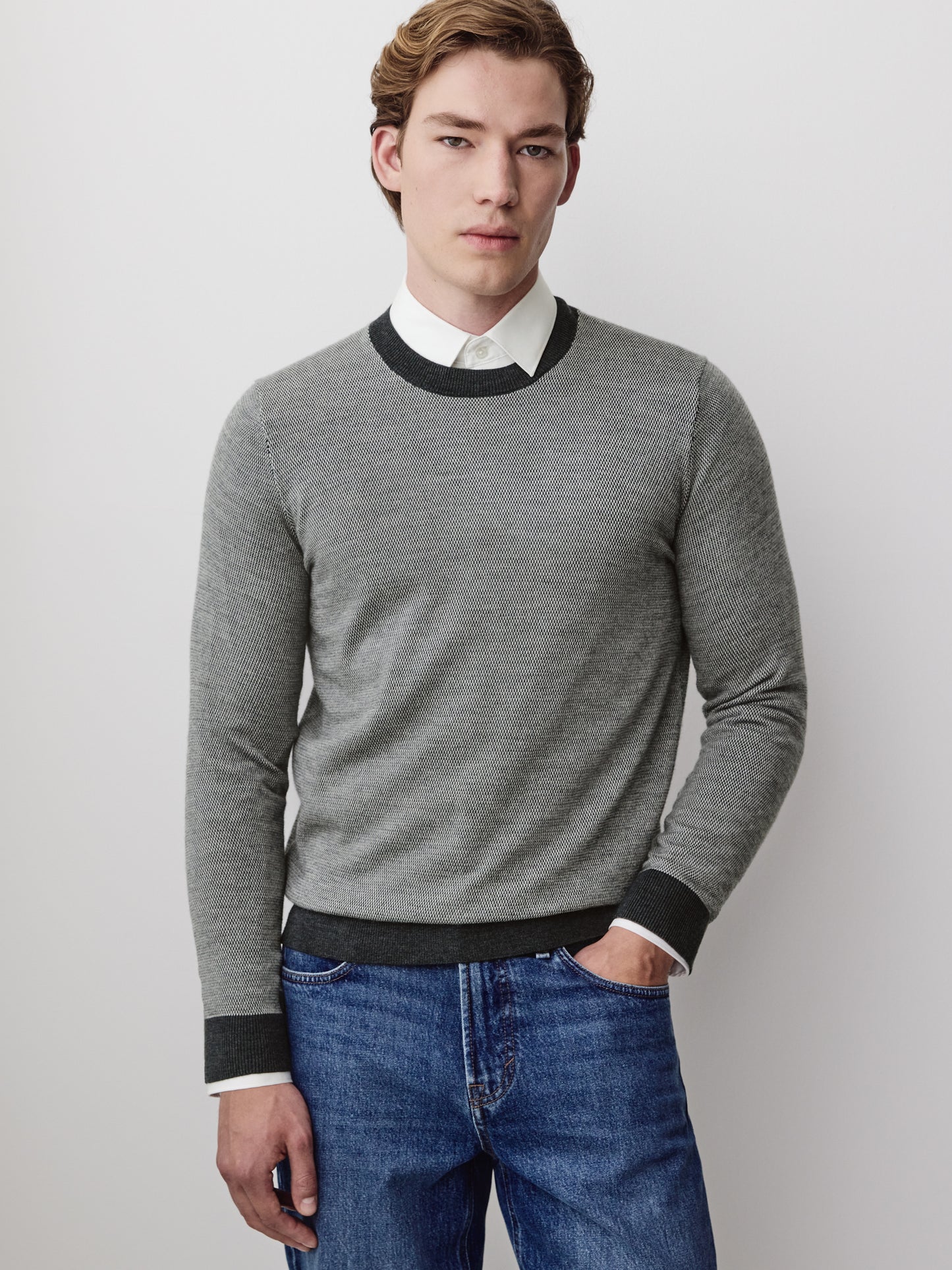 Mens Merino Wool Crewneck Sweater