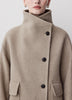Wool Blend Short Jacket with Funnel Neck