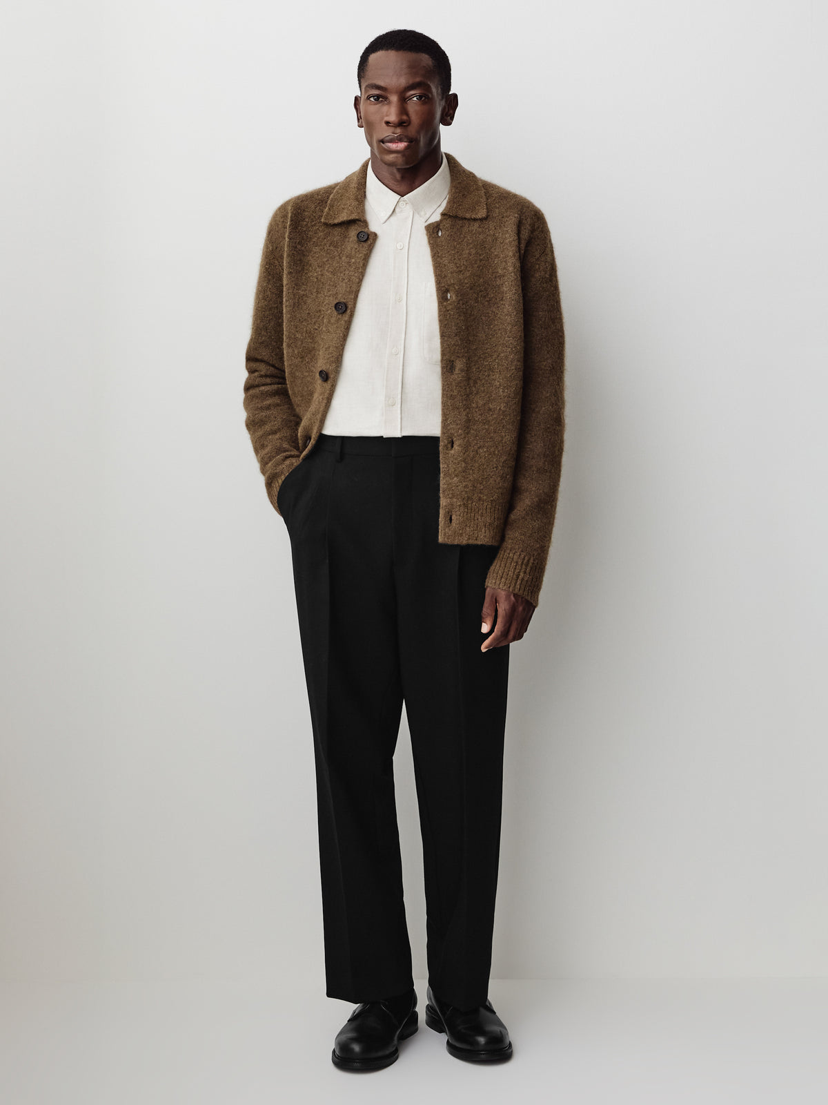 Wide-Leg Pleated Dress Pant