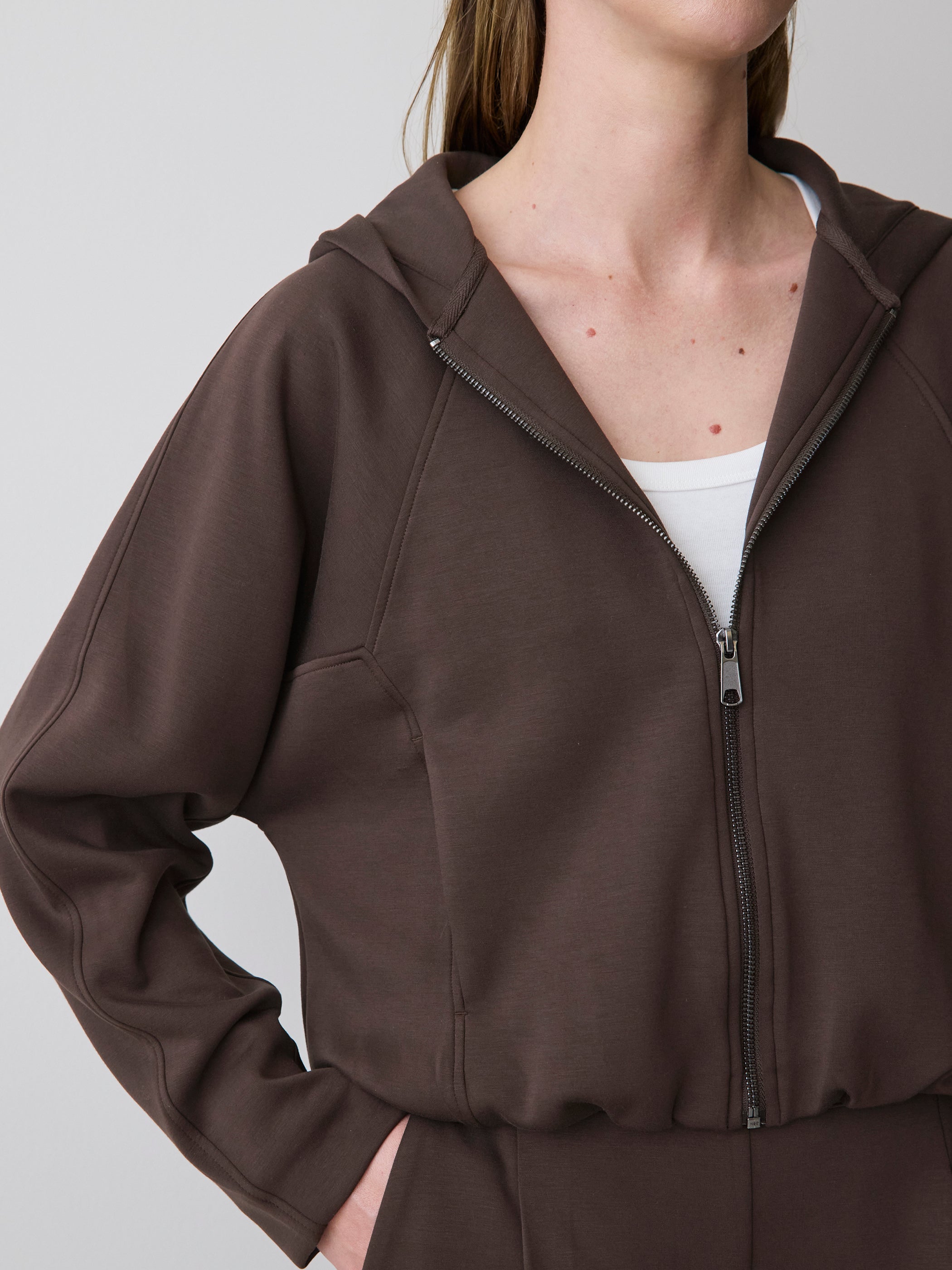 Cardigan à Capuchon à Ourlet Bulle