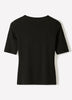 Elbow-Sleeve Crew-Neck Fitted Tee