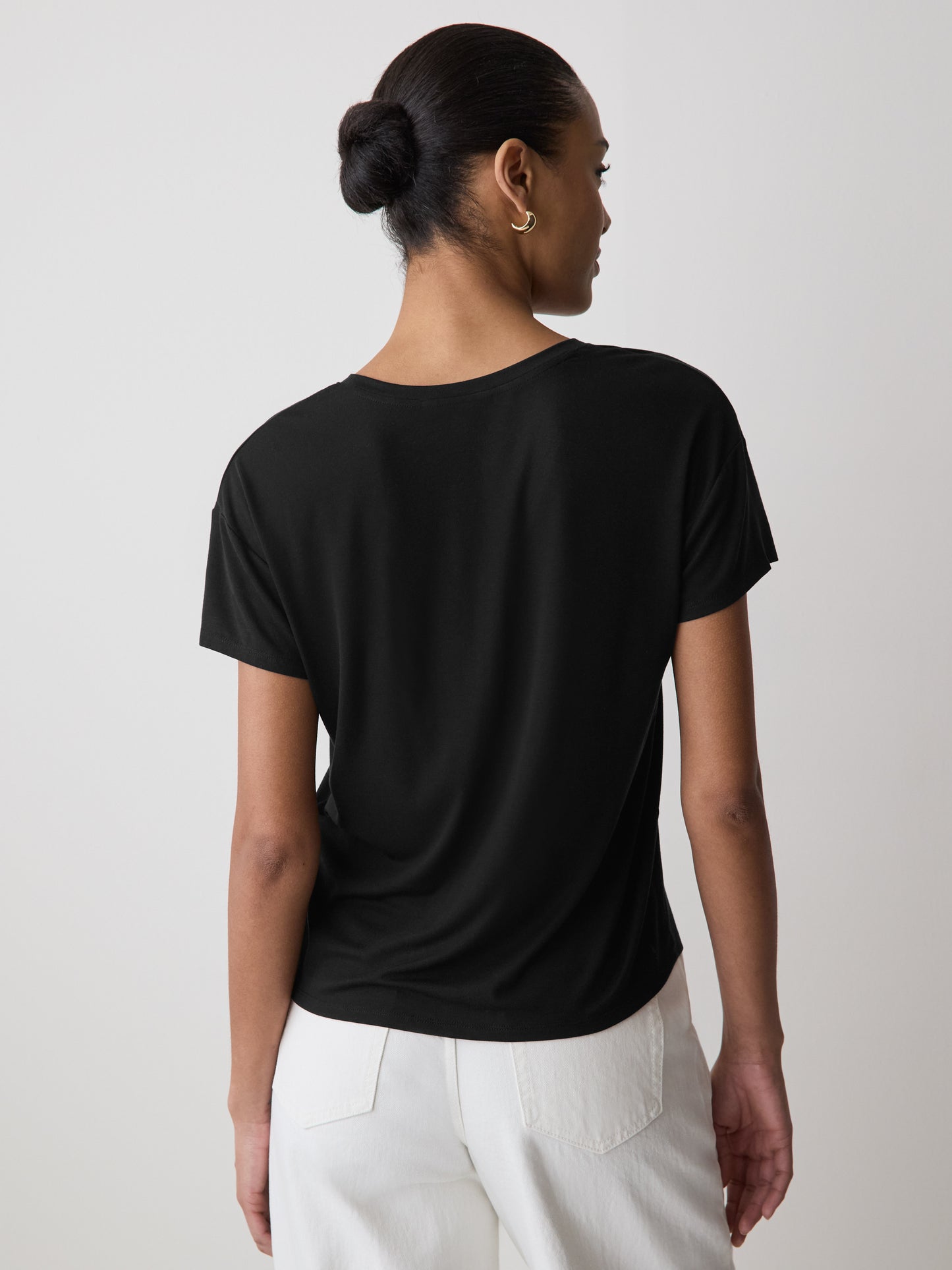 V-Neck Silk-Blend Tee