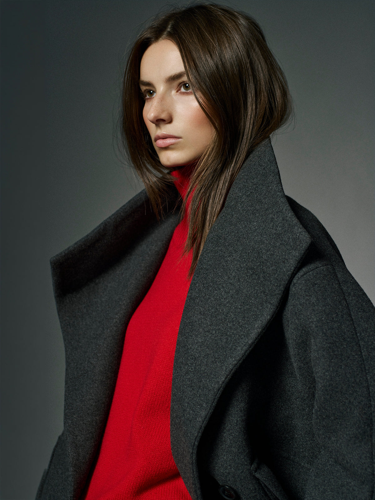 Wool-Blend Funnel-Neck Jacket