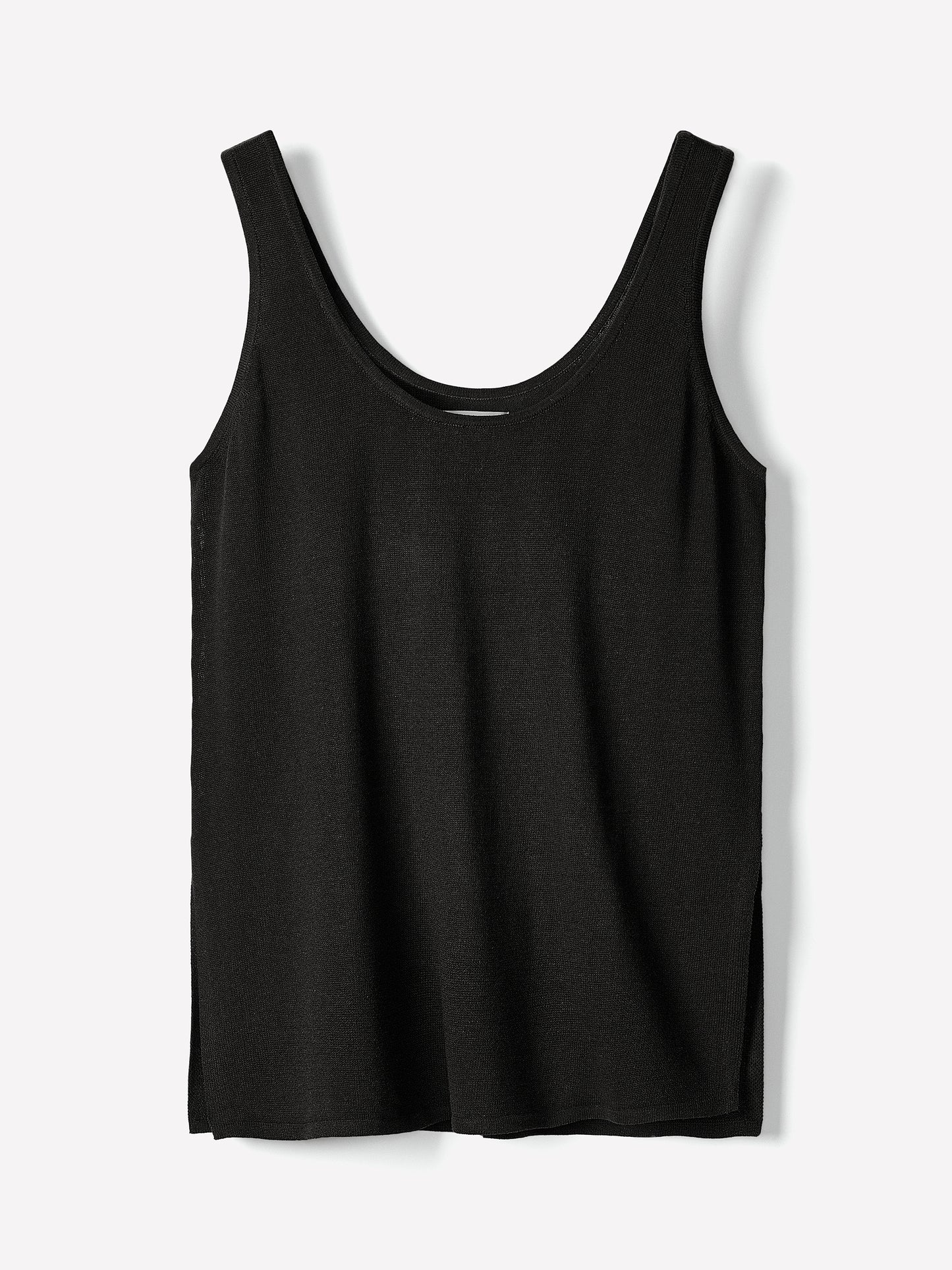 Linen-Blend U-Neck Loose Tank