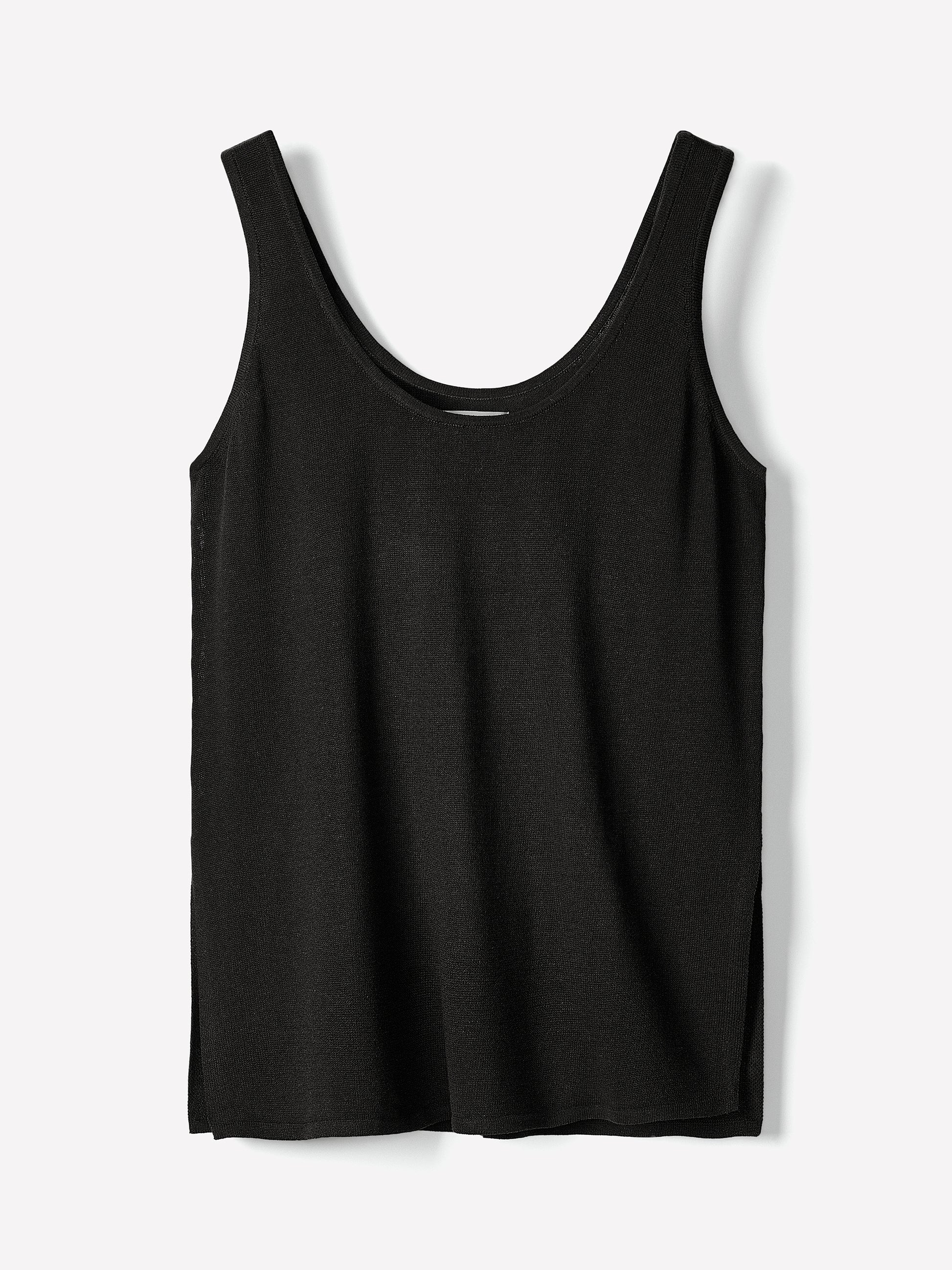 Linen-Blend U-Neck Loose Tank