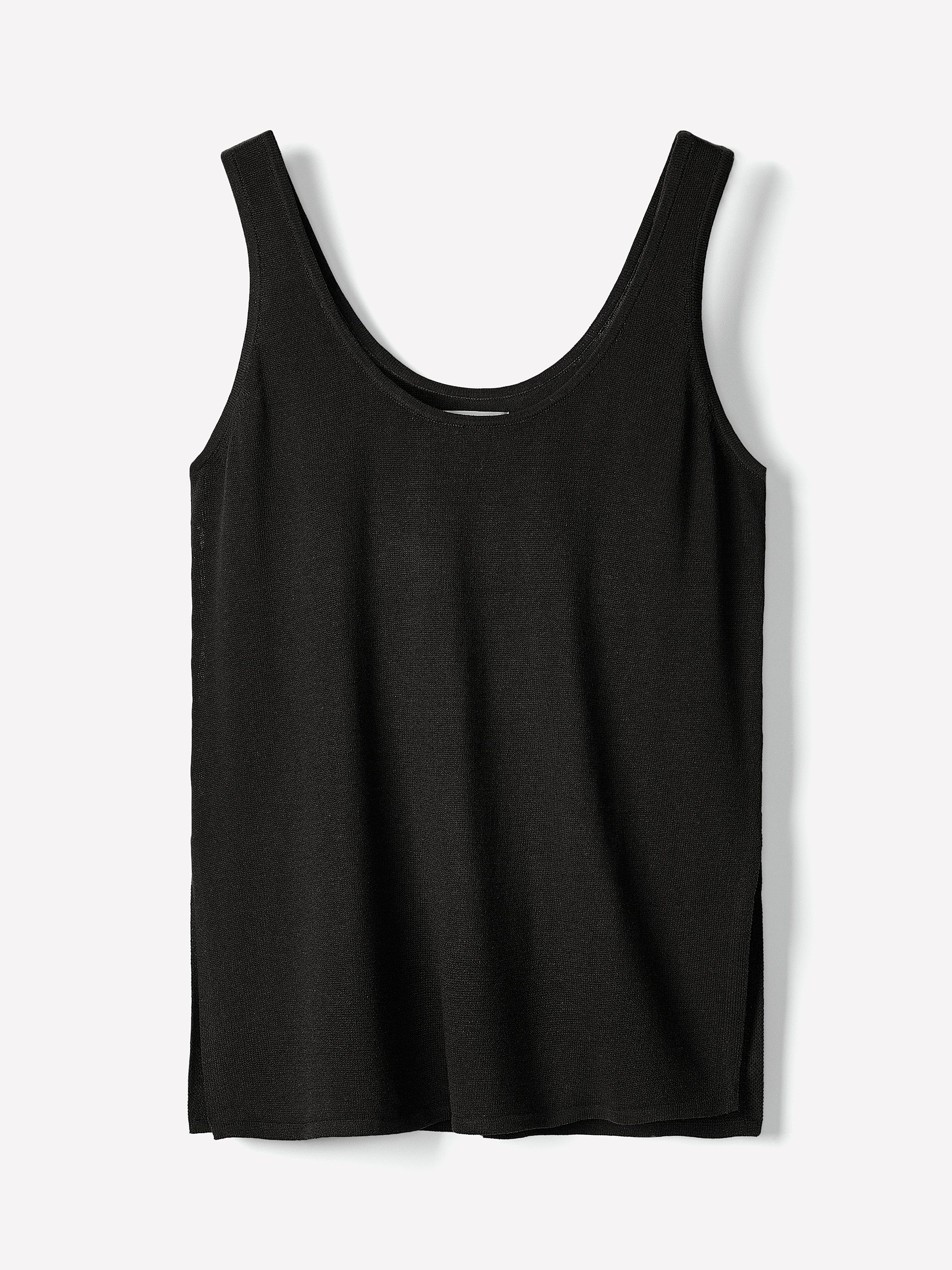 Linen-Blend U-Neck Loose Tank