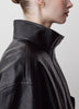 Woven PU Coated Jacket with Funnel Neck