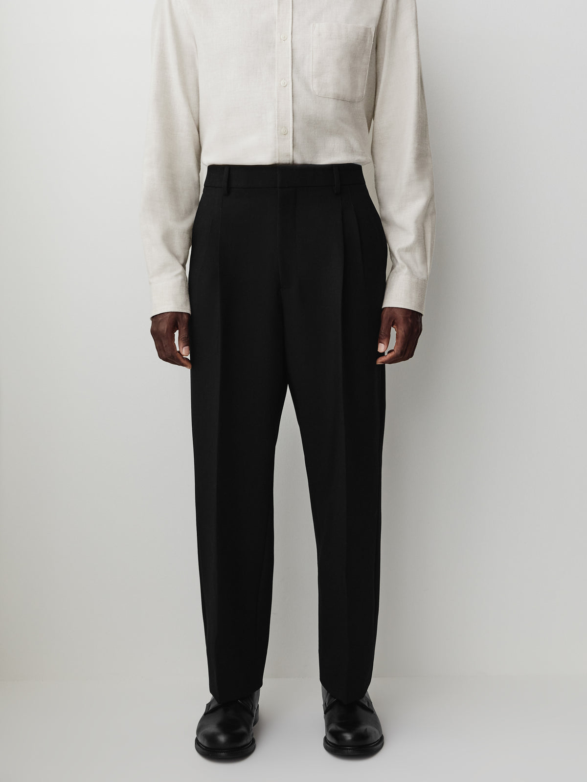 Wide-Leg Pleated Dress Pant