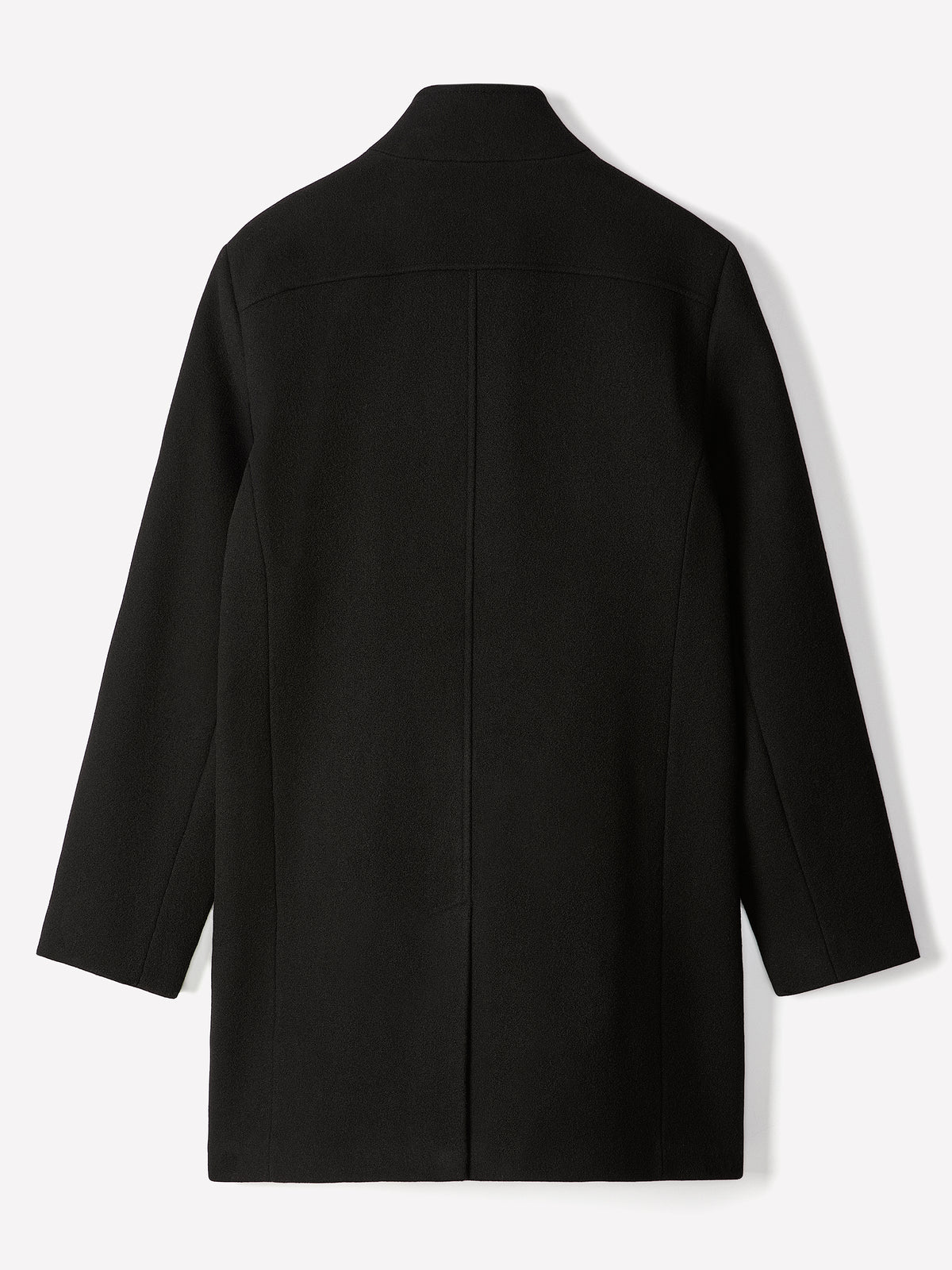 Classic Mock-Neck Wool Coat with Dickey