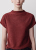 Extended-Sleeve Mock-Neck Textured Top