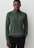 Merino-Wool Long-Sleeve Polo Sweater
