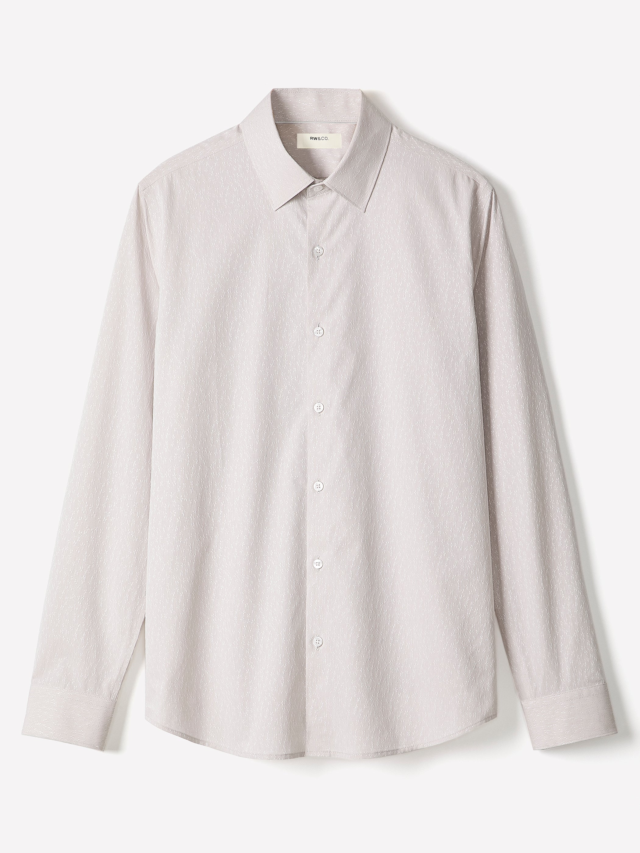 Slim-Fit Dress Shirt with Floral Pattern