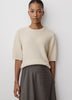 Knit Sweater Striped Hairy Short Sleeve