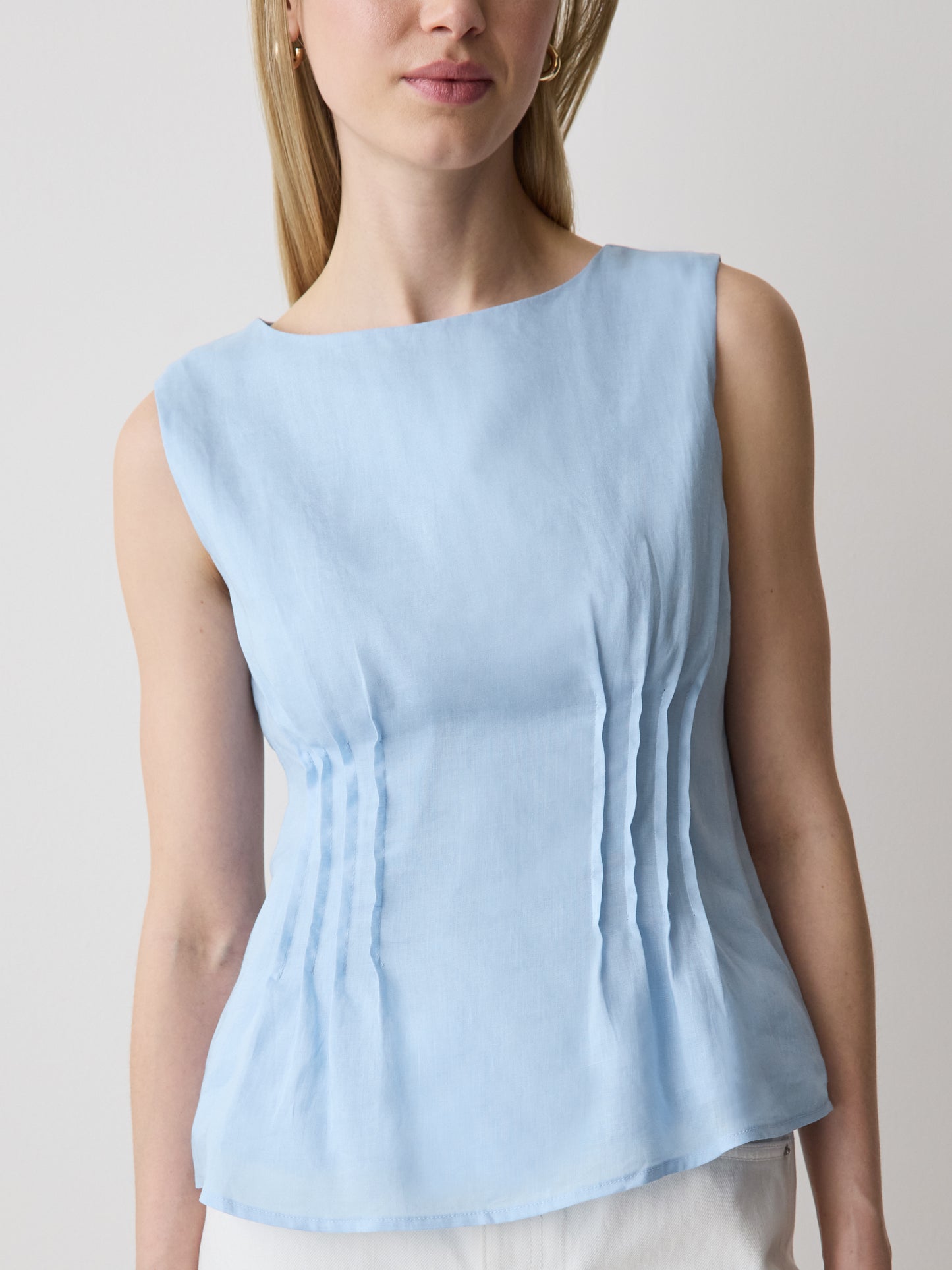 Woven Blouse Ramie Lyocell Blend