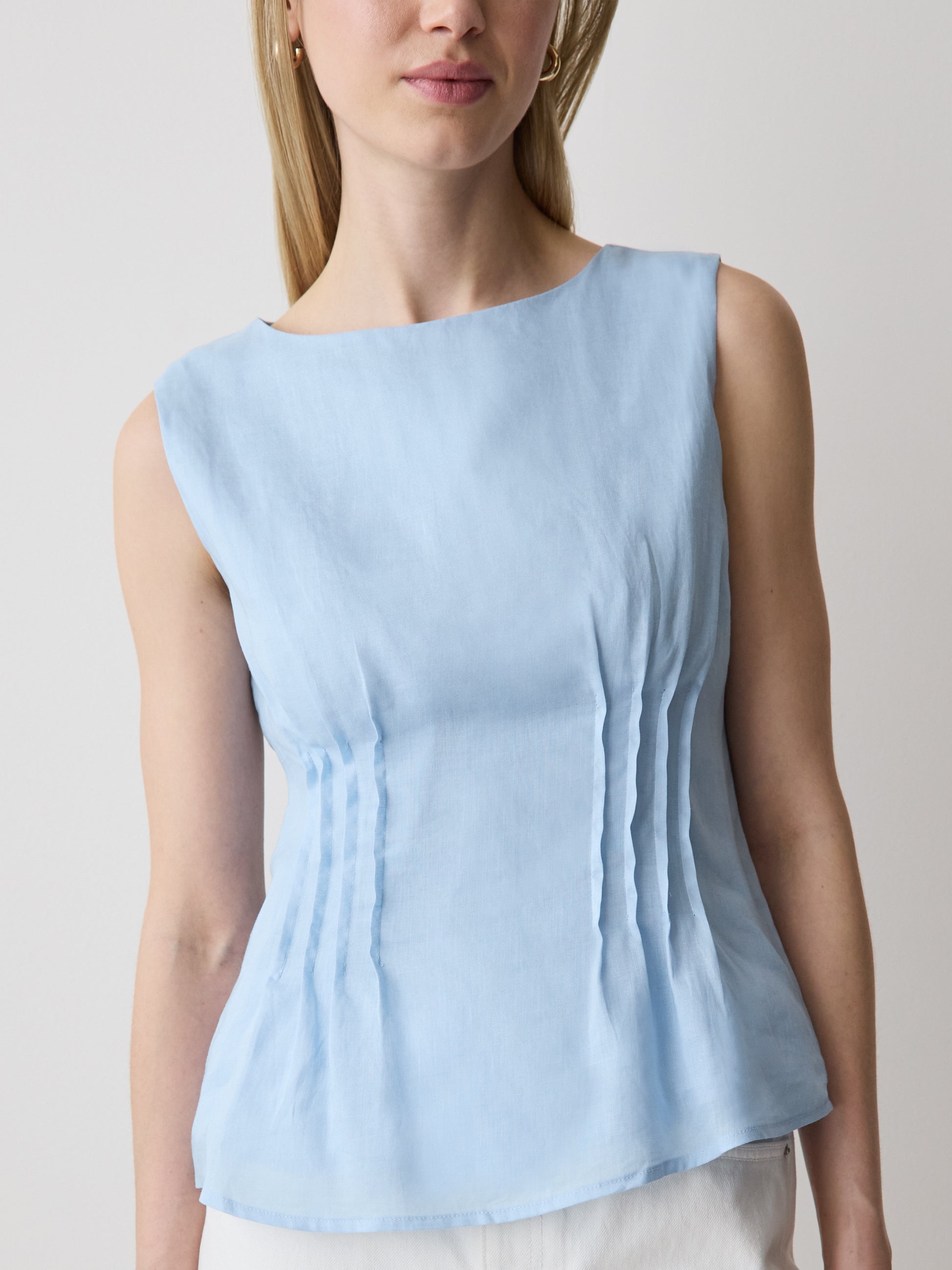 Woven Blouse Ramie Lyocell Blend