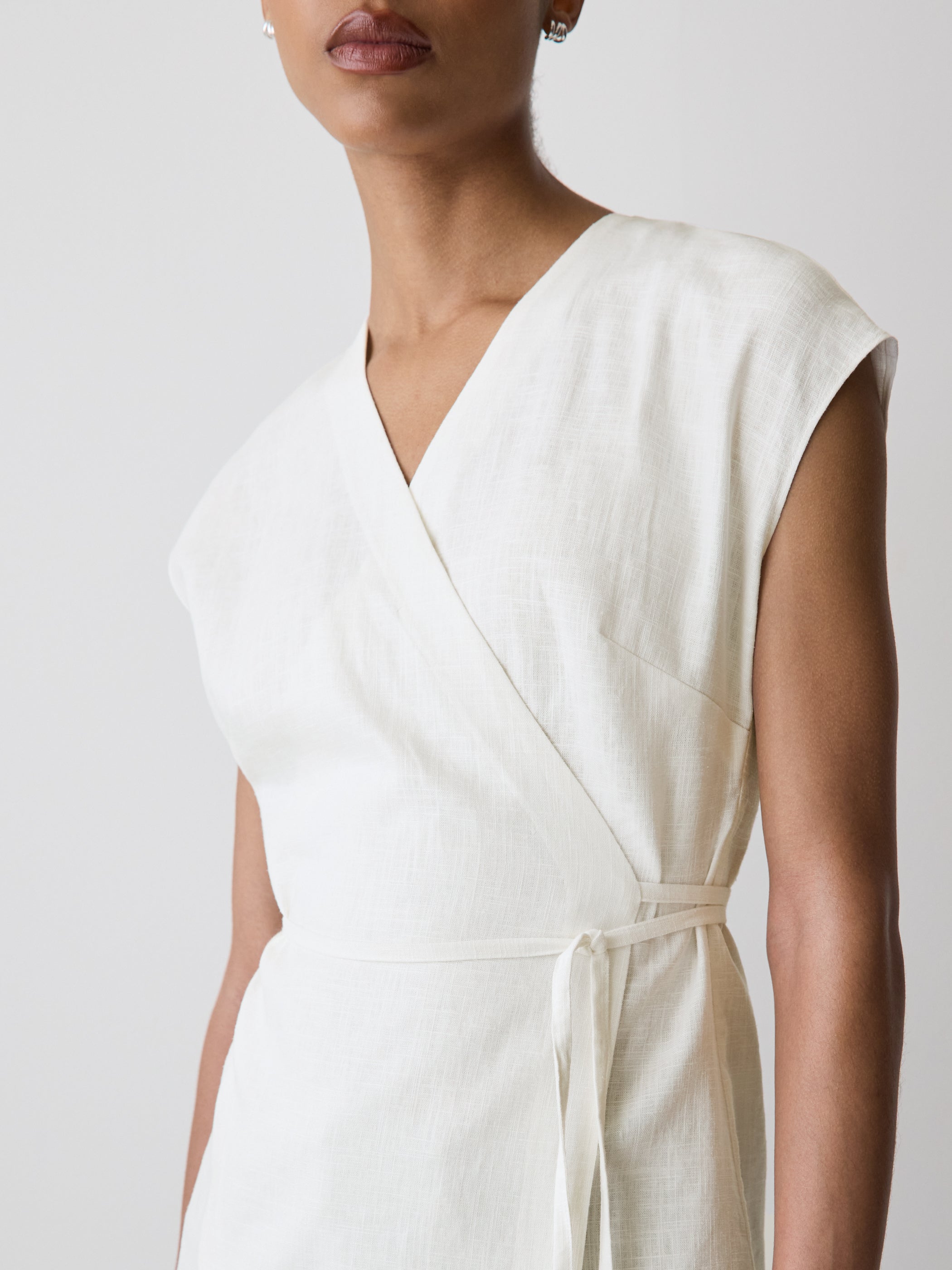 Extended-Sleeve Wrap Blouse