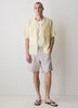 Short-Sleeve Linen Shirt with Camp Collar