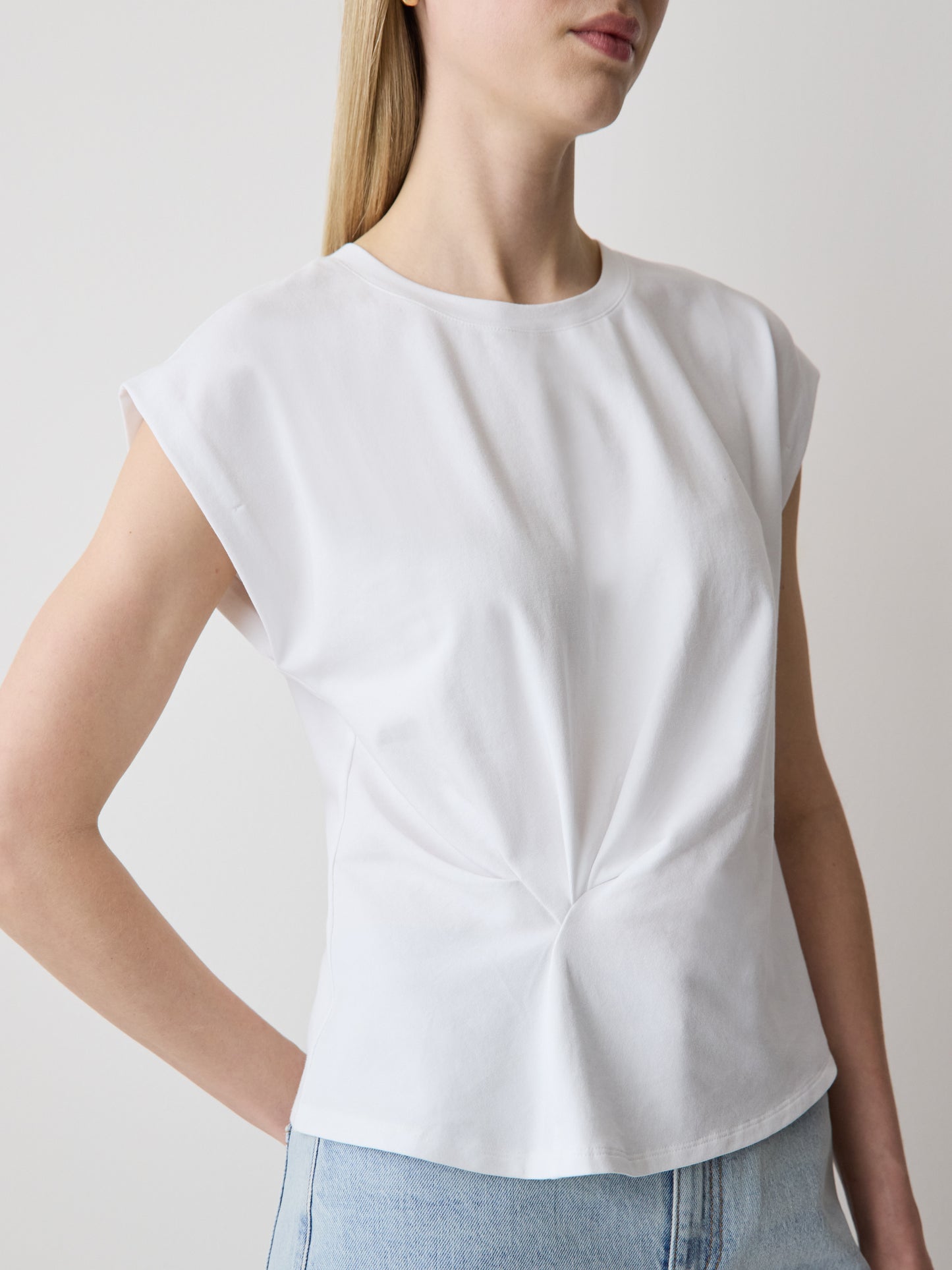 Knit Blouse Organic Cotton Extended Sleeve