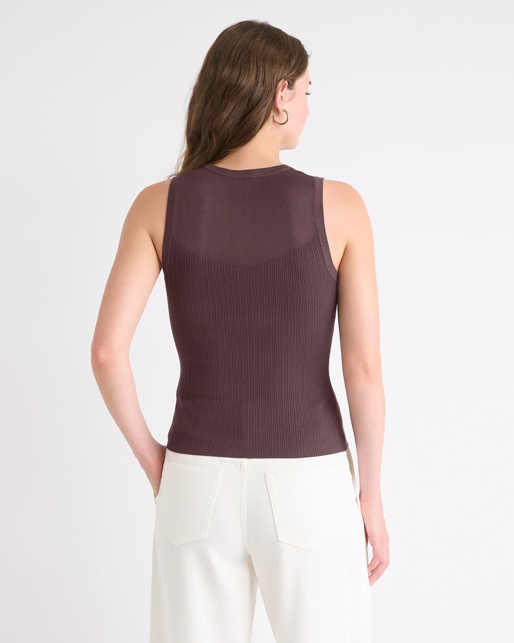 Crew-Neck Ribbed Cami