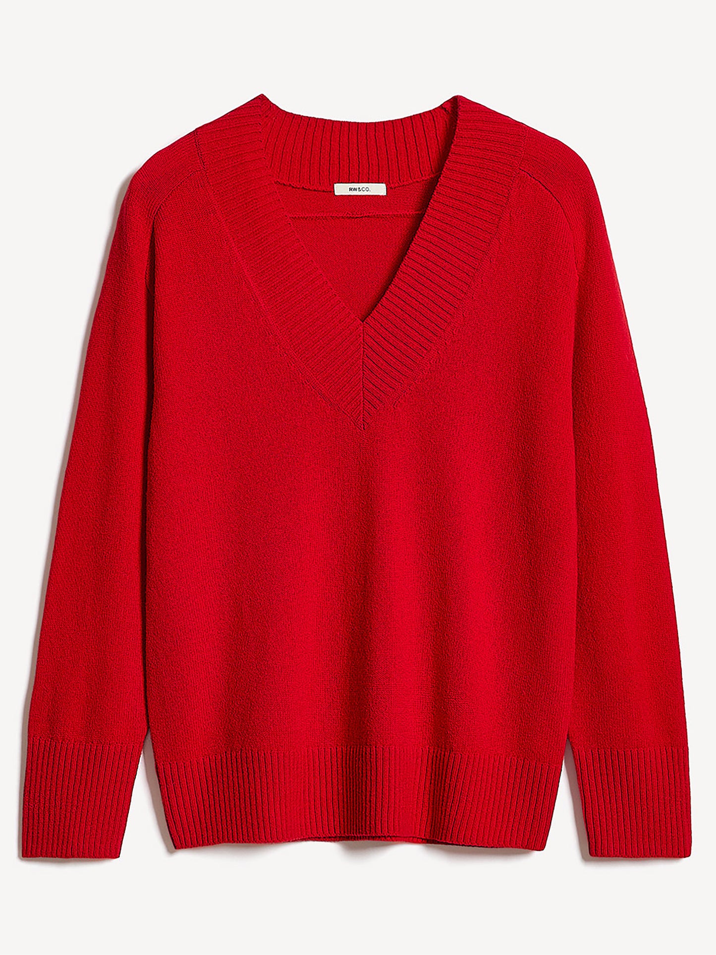 Long-Sleeve V-Neck Merino-Blend Sweater