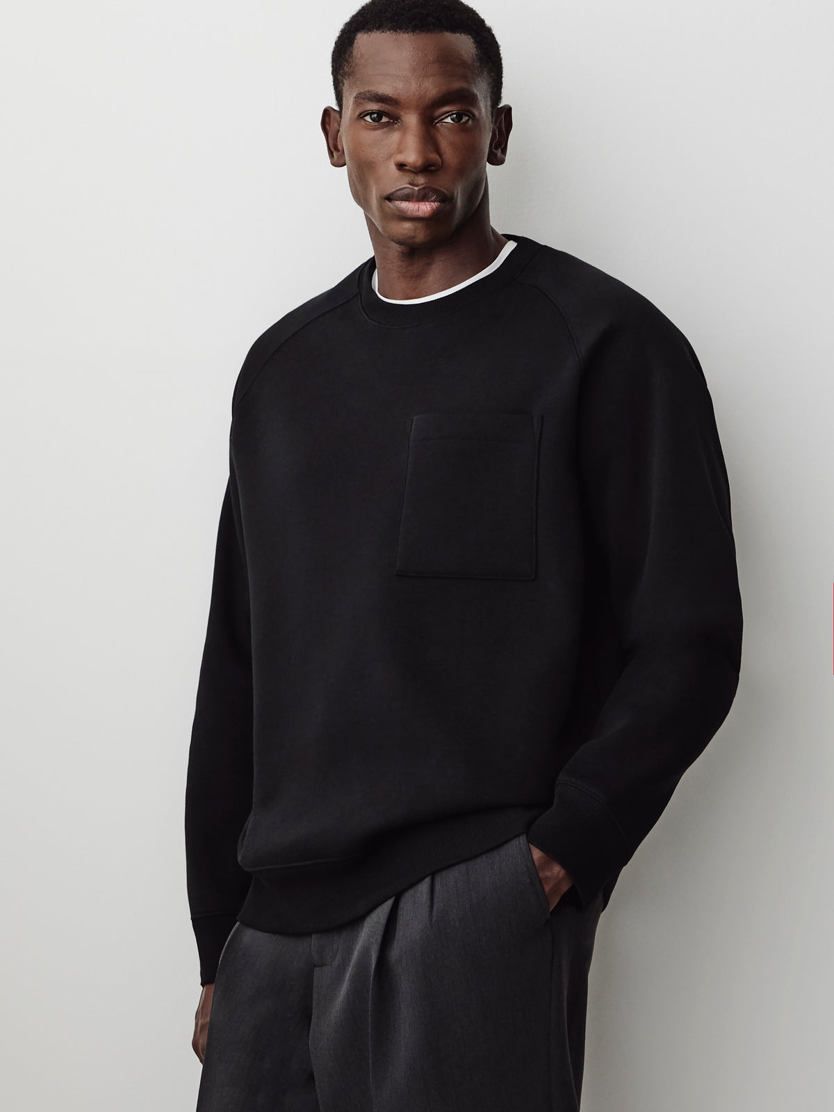 Long-Sleeve Crew-Neck Fleece Sweater