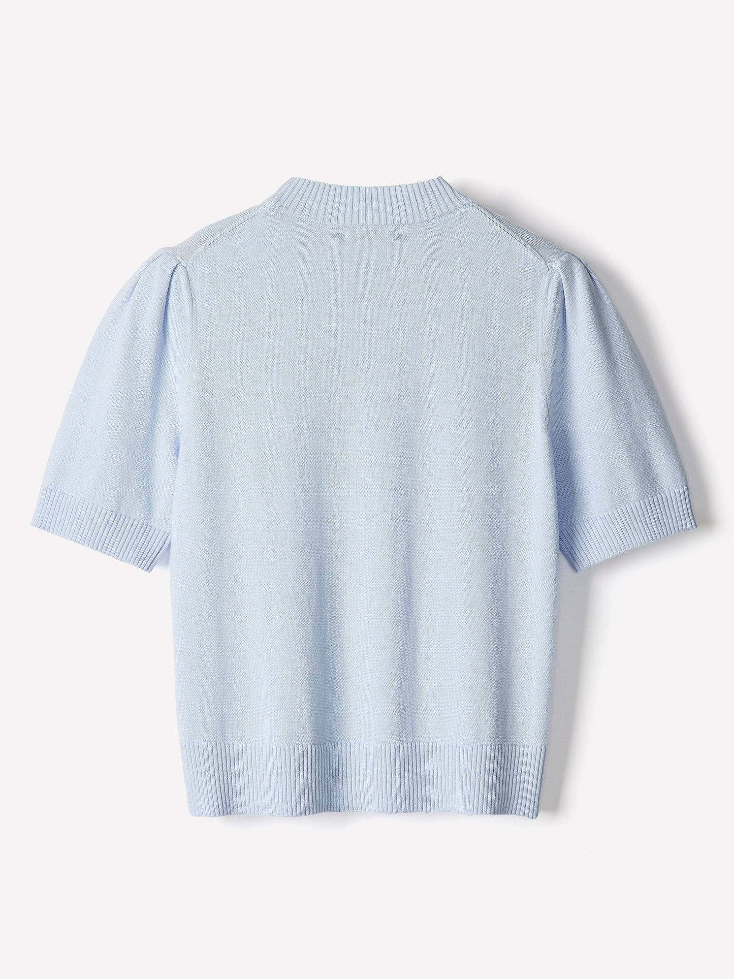 Knit Cotton Blend Crew Neck Sweater