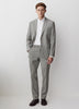 Slim-Fit Checkered Grey Suit Pant