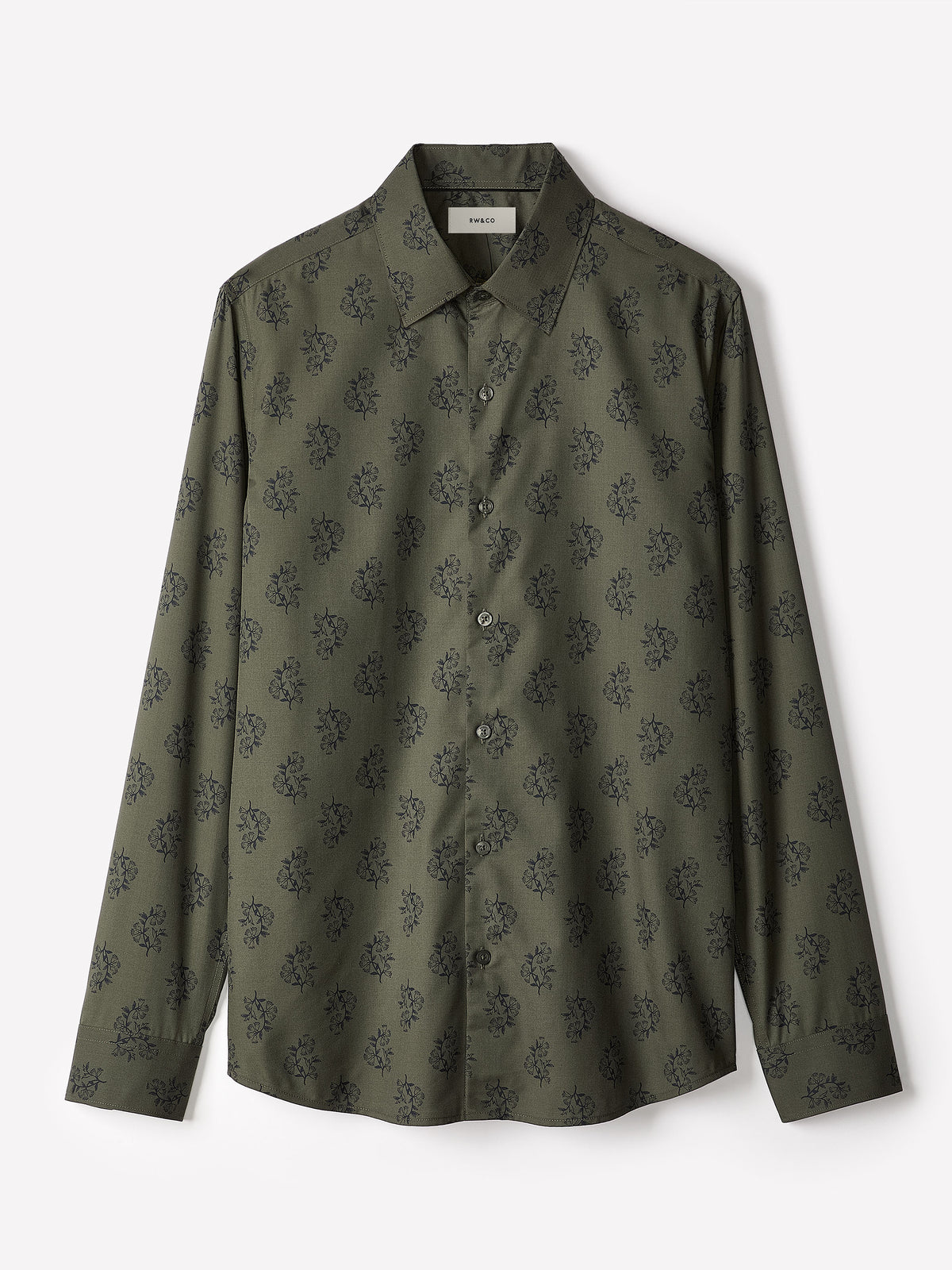 Tailored-Fit Dress Shirt with Floral Pattern