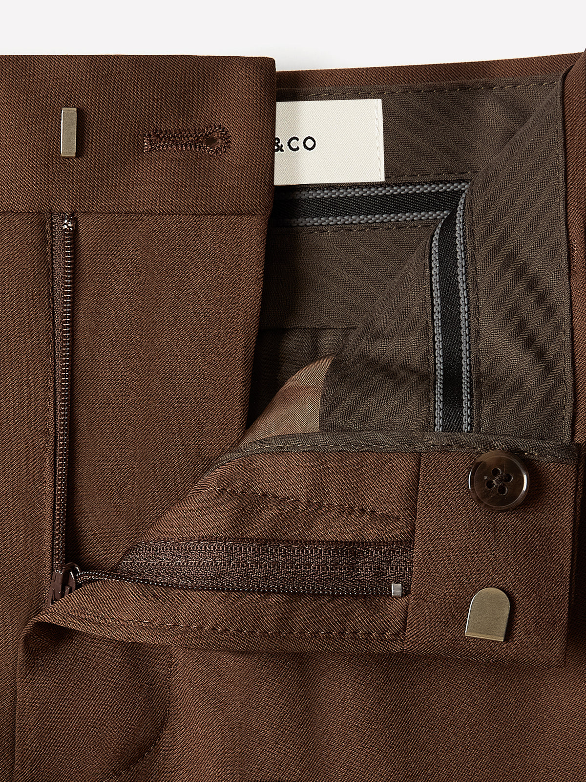 Tailored-Leg Rust Wool Suit Pant