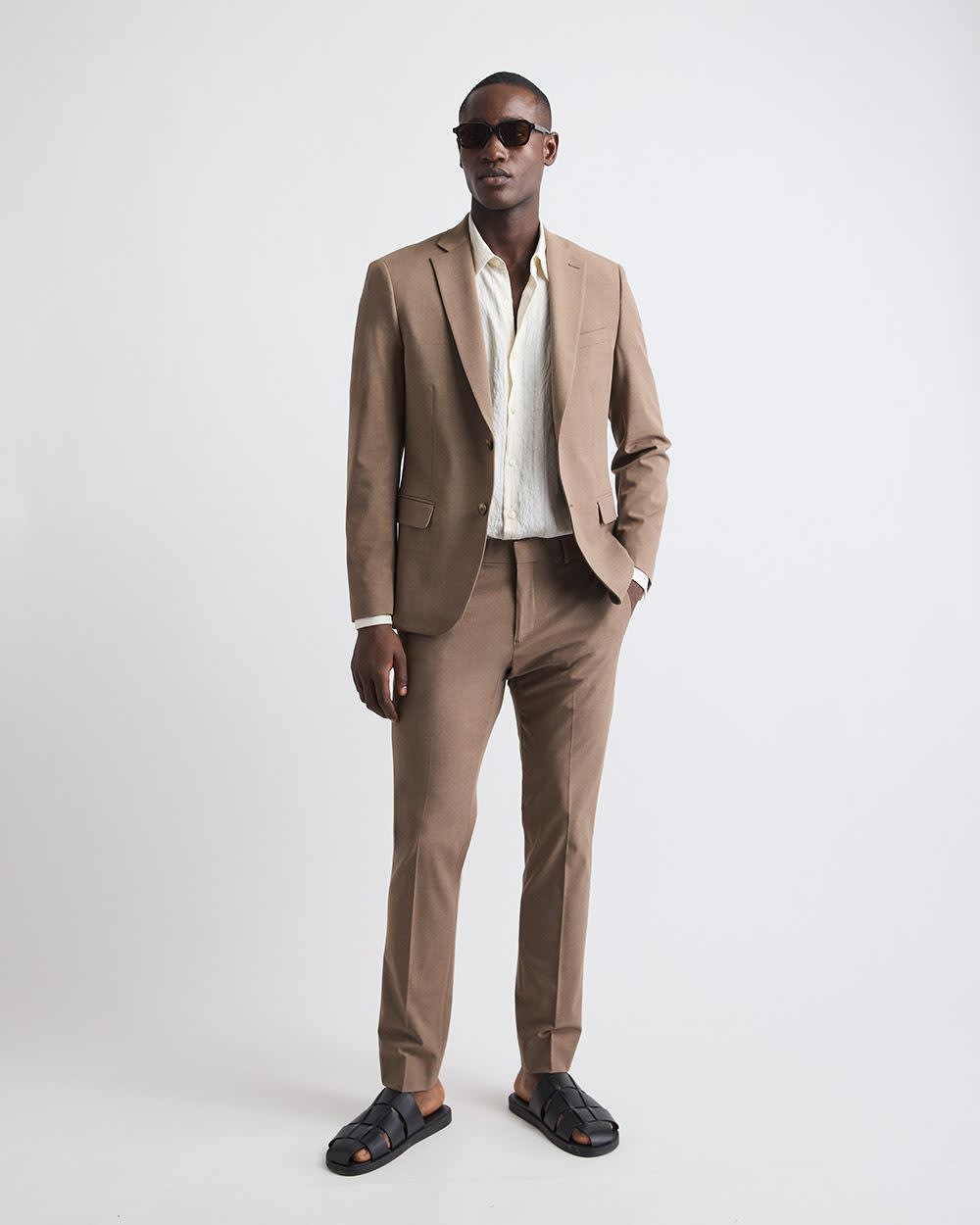 Slim-Fit Rose Taupe Suit Blazer