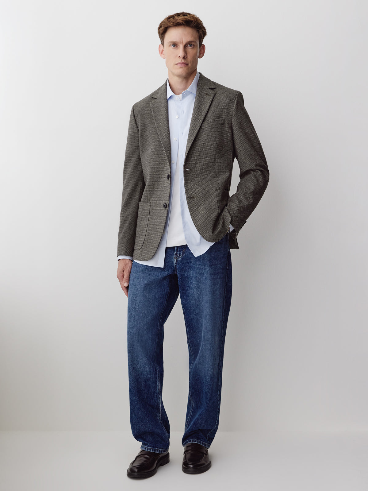 Slim-Fit Houndstooth Blazer