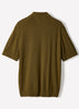 Merino Wool Polo Sweater Short Sleeve