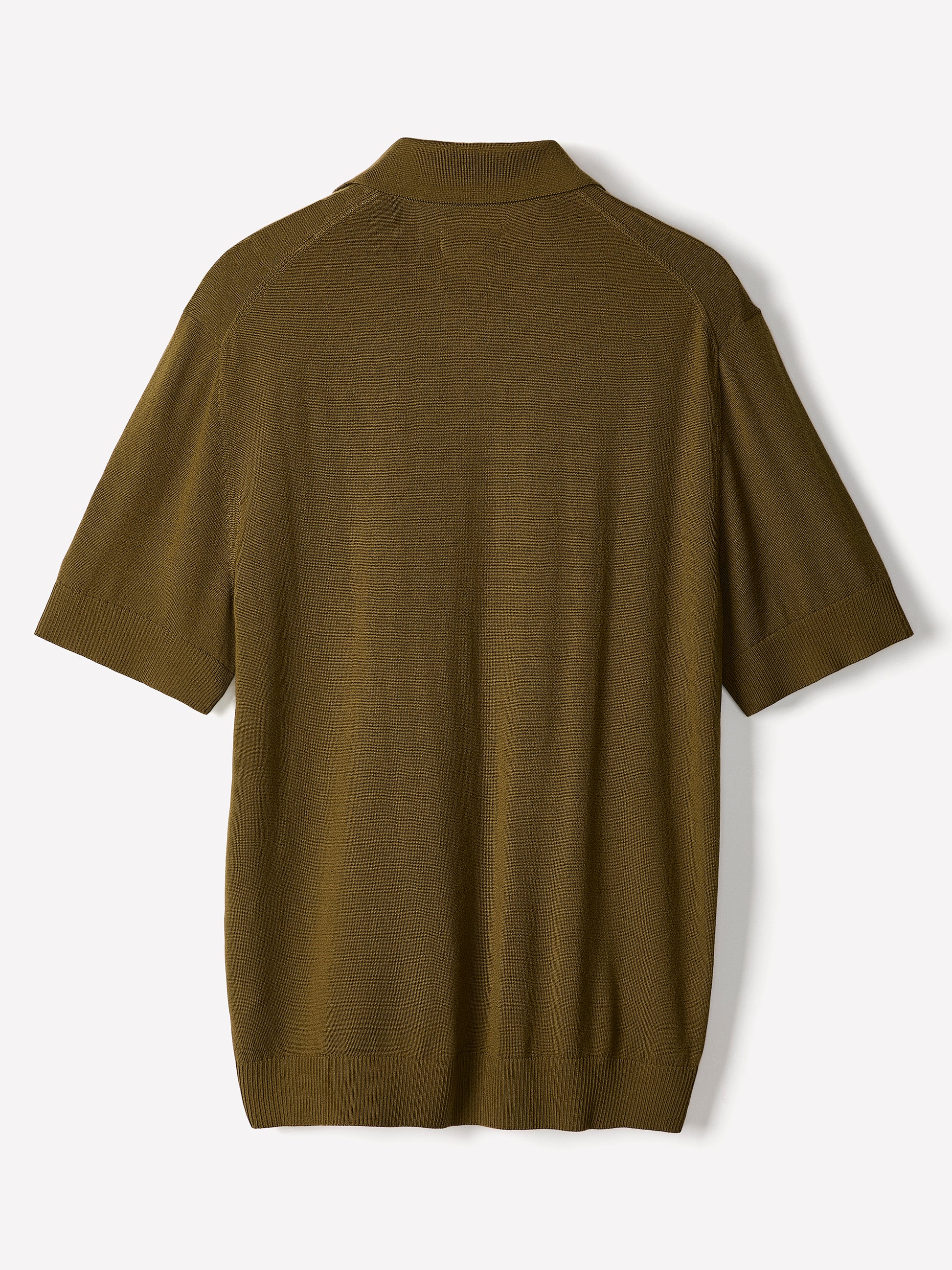 Merino Wool Polo Sweater Short Sleeve