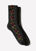 Crew Socks Cotton Blend Textured Floral