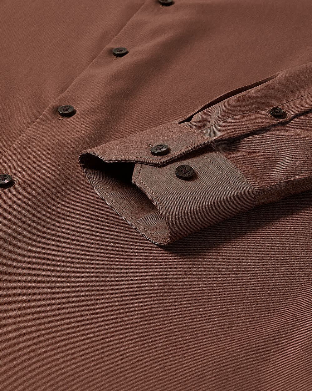 Slim-Fit Solid Cotton Modal Dress Shirt