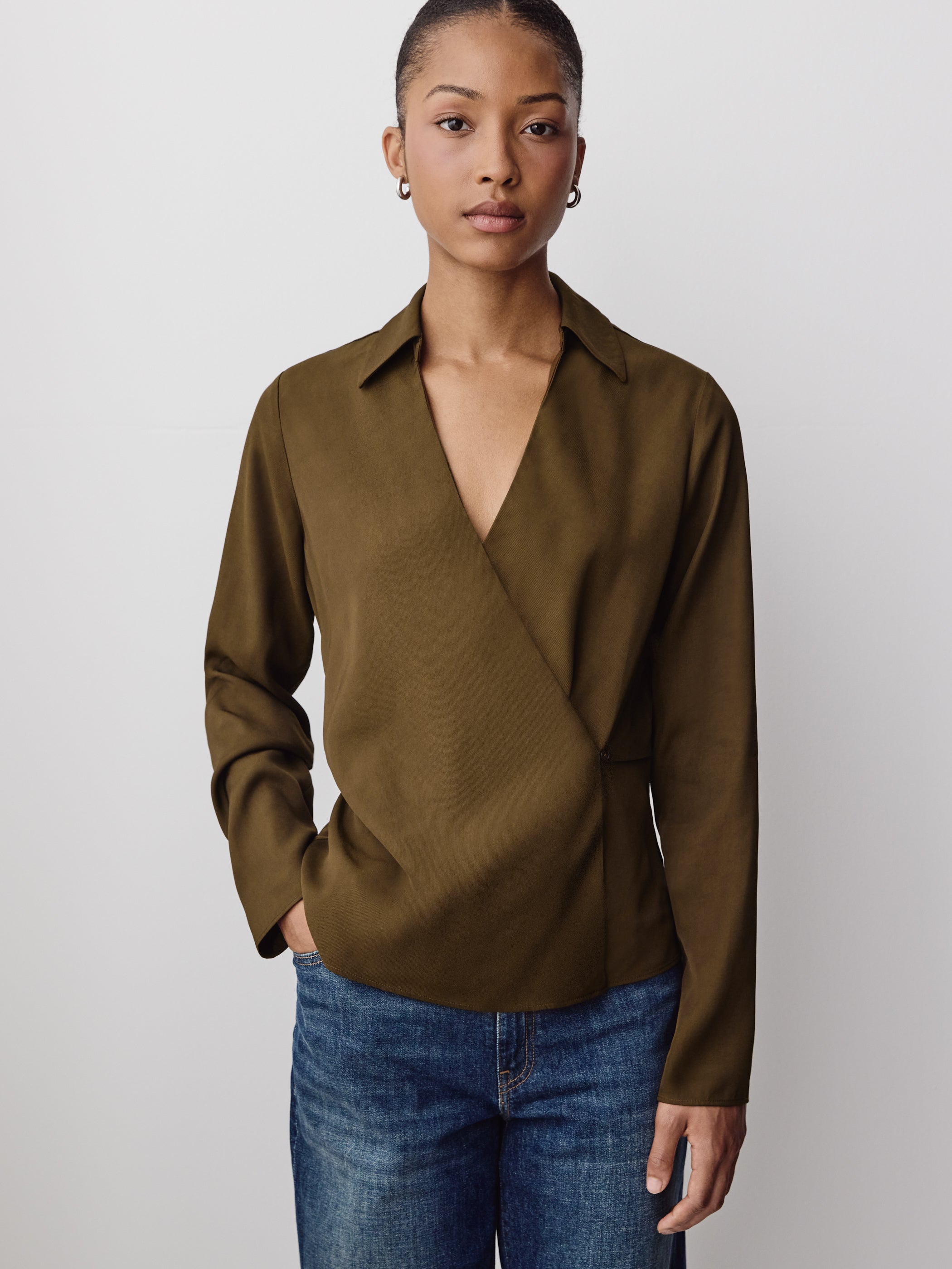 Woven Long Sleeve Blouse 100% Viscose