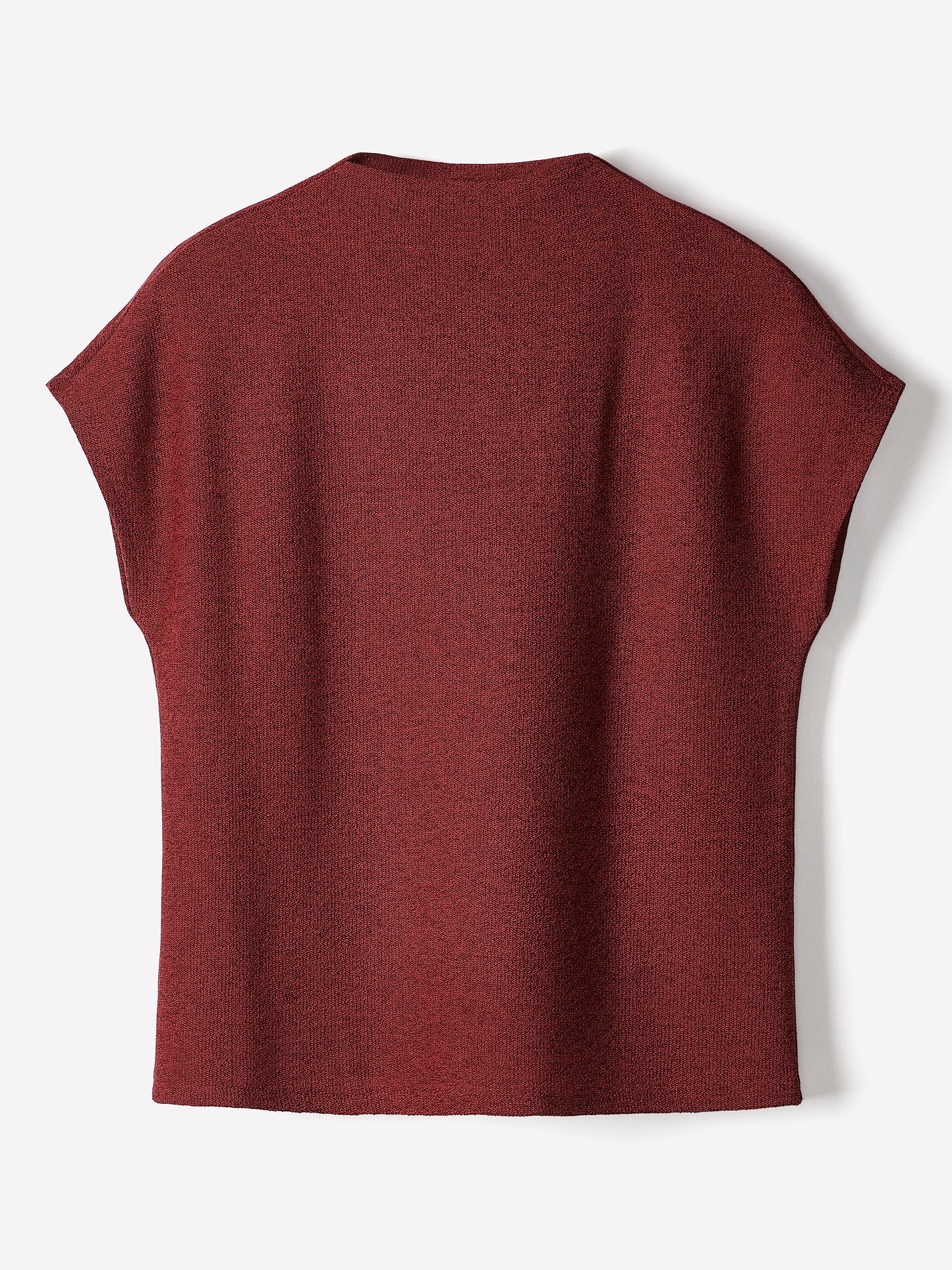 Extended-Sleeve Mock-Neck Textured Top