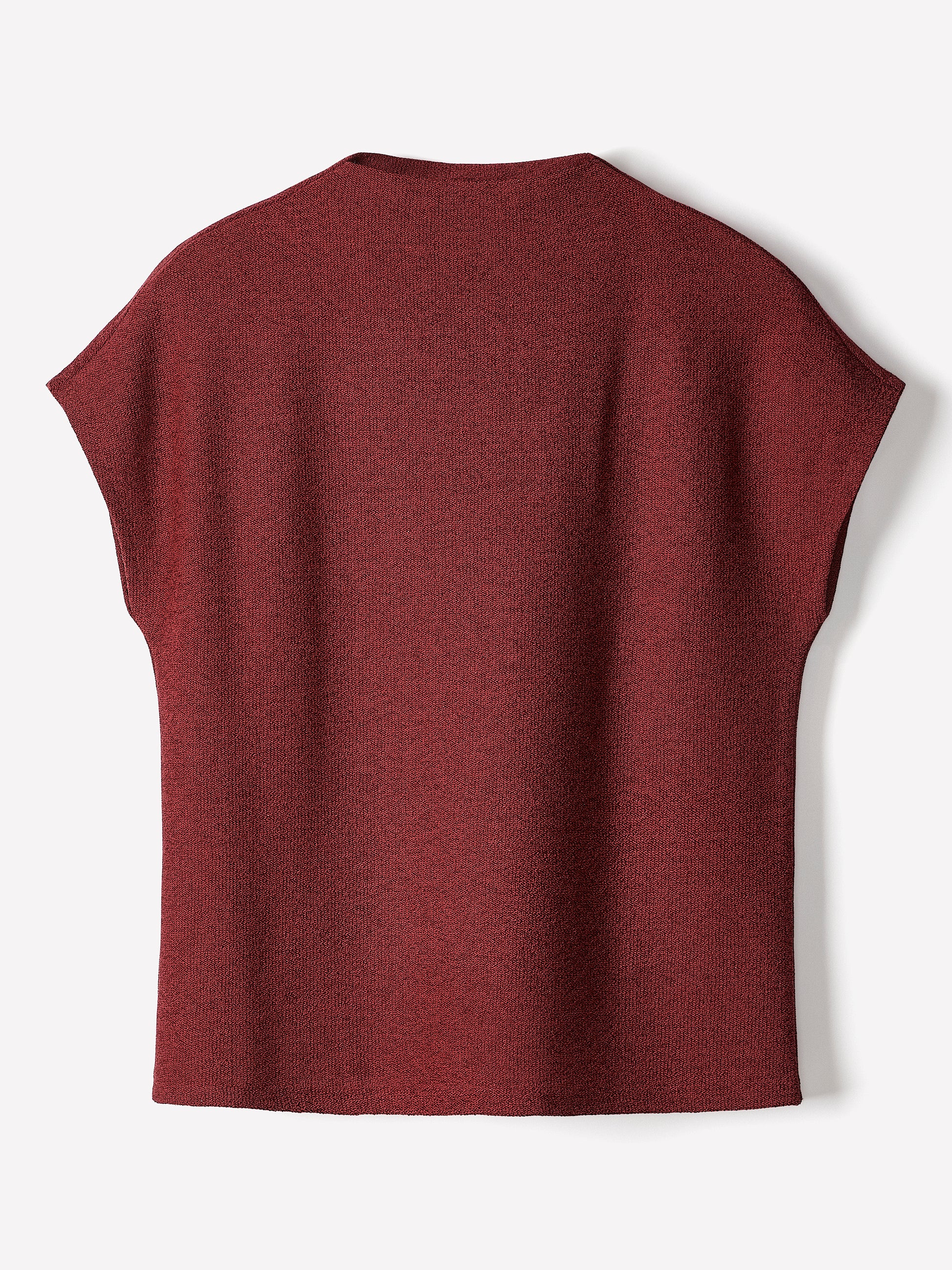 Extended-Sleeve Mock-Neck Textured Top