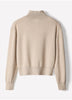 Knit Cardigan Cotton Nylon Blend Mock Neck