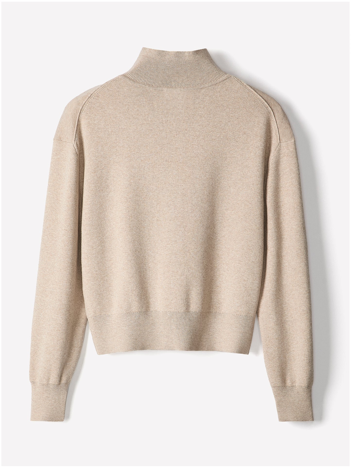 Knit Cardigan Cotton Nylon Blend Mock Neck