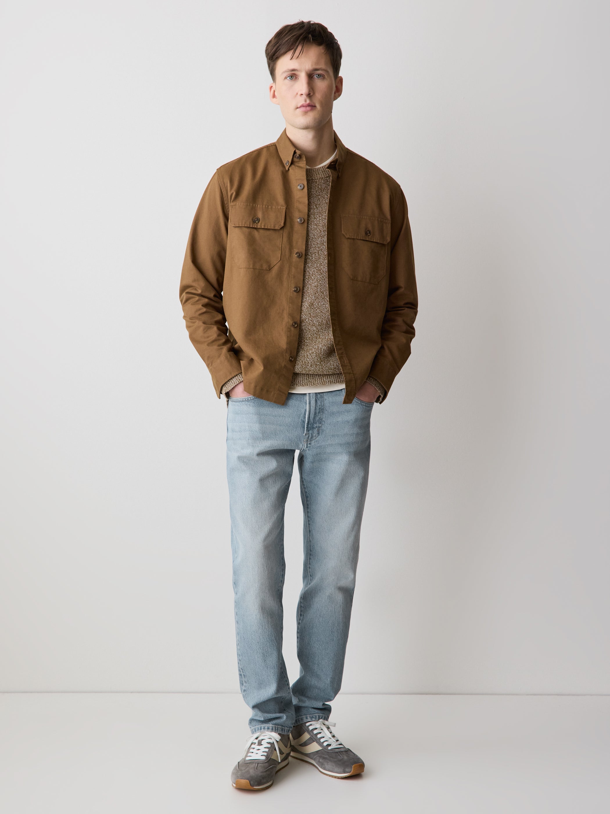 Jeans à Coupe Étroite à Délavé Pâle